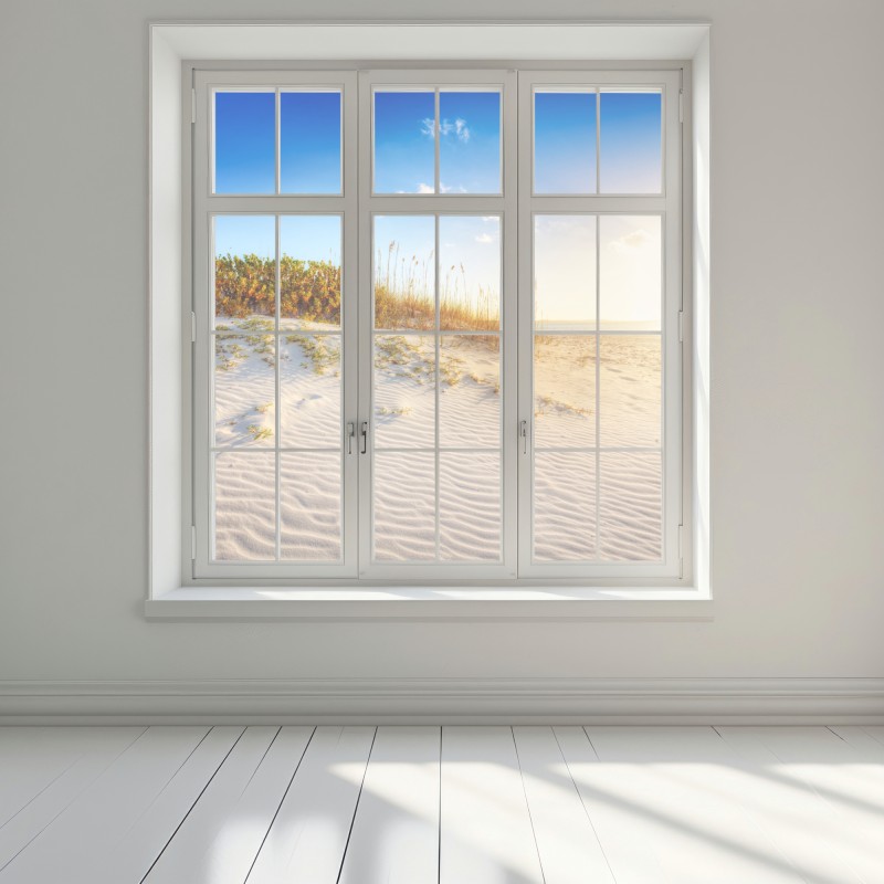 Naklejka na okno zachód słońca nad wydmami Grace Bay – Wallissimo® Naklejka na okno zachód słońca nad wydmami Grace Bay – Wallissimo®