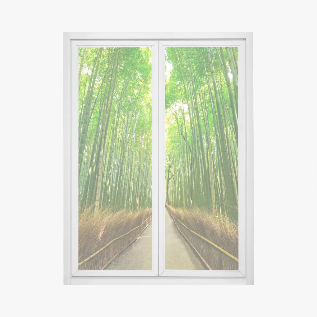 Naklejka na okno spokojna ścieżka bambusowa w Kioto – Wallissimo® Naklejka na okno spokojna ścieżka bambusowa w Kioto – Wallissimo®