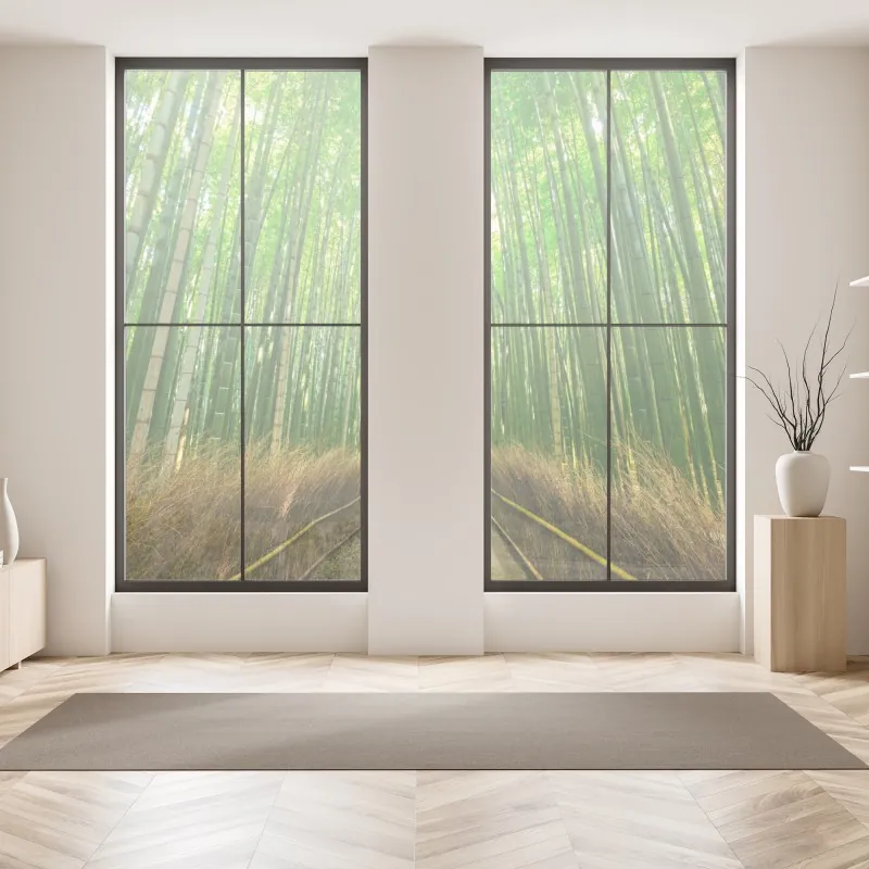 Naklejka na okno drewniany pomost nad spokojnym jeziorem – Wallissimo®