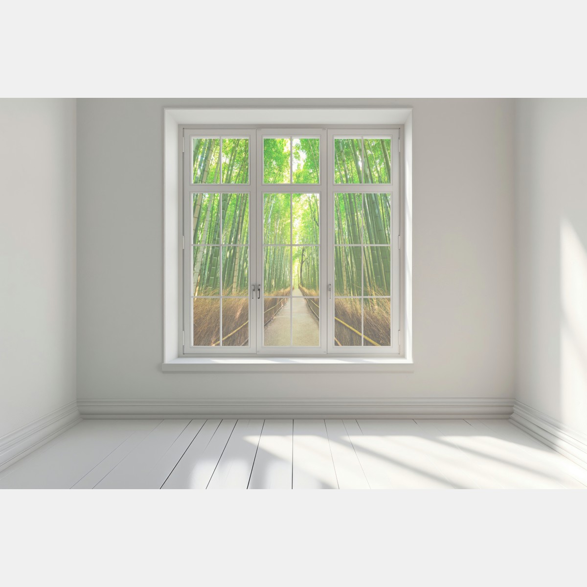 Naklejka na okno spokojna ścieżka bambusowa w Kioto – Wallissimo® Naklejka na okno spokojna ścieżka bambusowa w Kioto – Wallissimo®