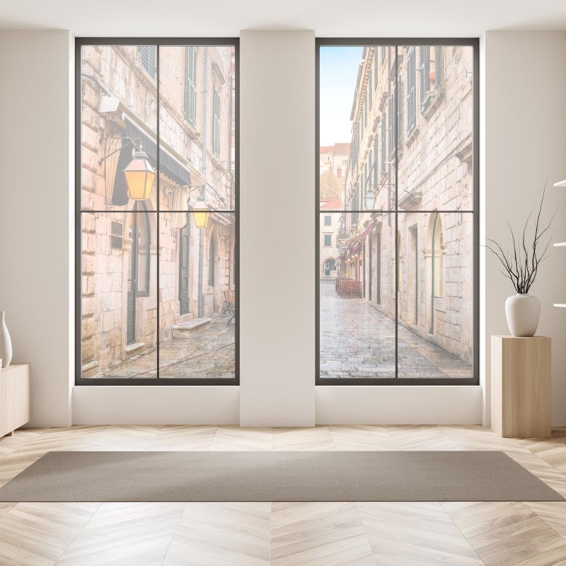 Naklejka na okno bujne tropikalne liście – Wallissimo®