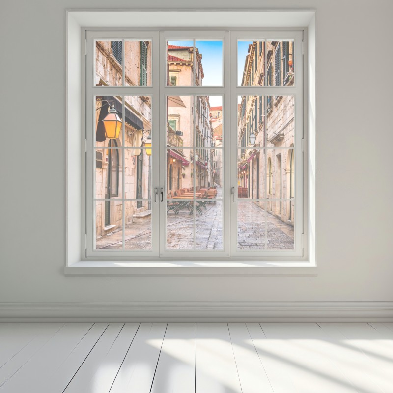 Naklejka na okno Dubrownik stara ulica – Wallissimo® Naklejka na okno Dubrownik stara ulica – Wallissimo®