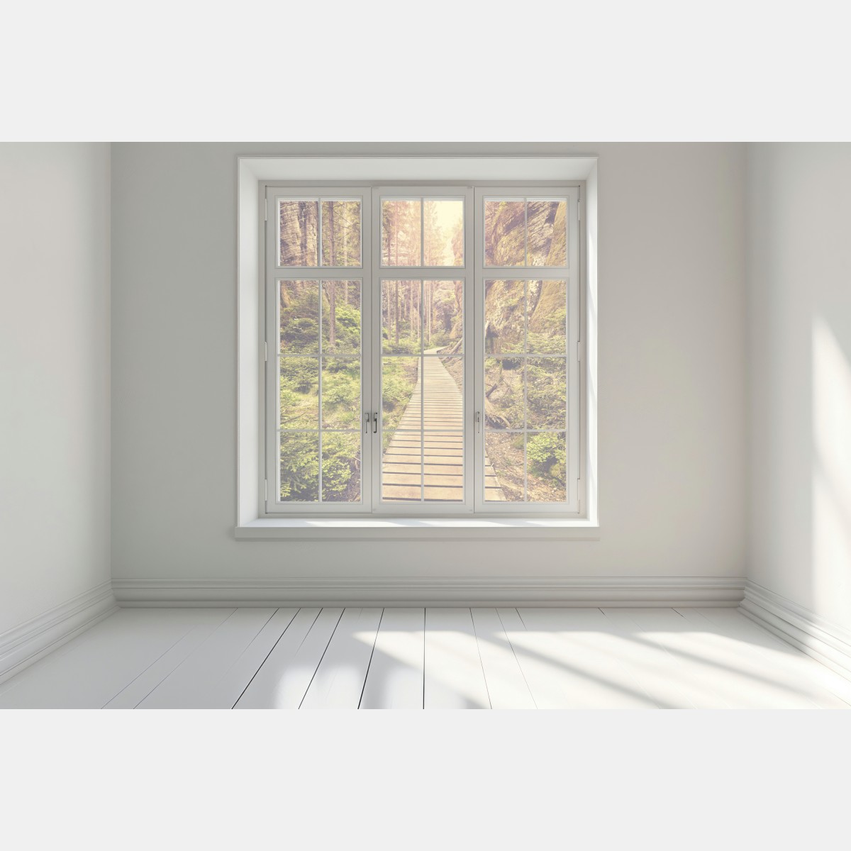 Naklejka na okno słoneczna drewniana kładka w Adrspach Teplice – Wallissimo® Naklejka na okno słoneczna drewniana kładka w Adrspach Teplice – Wallissimo®