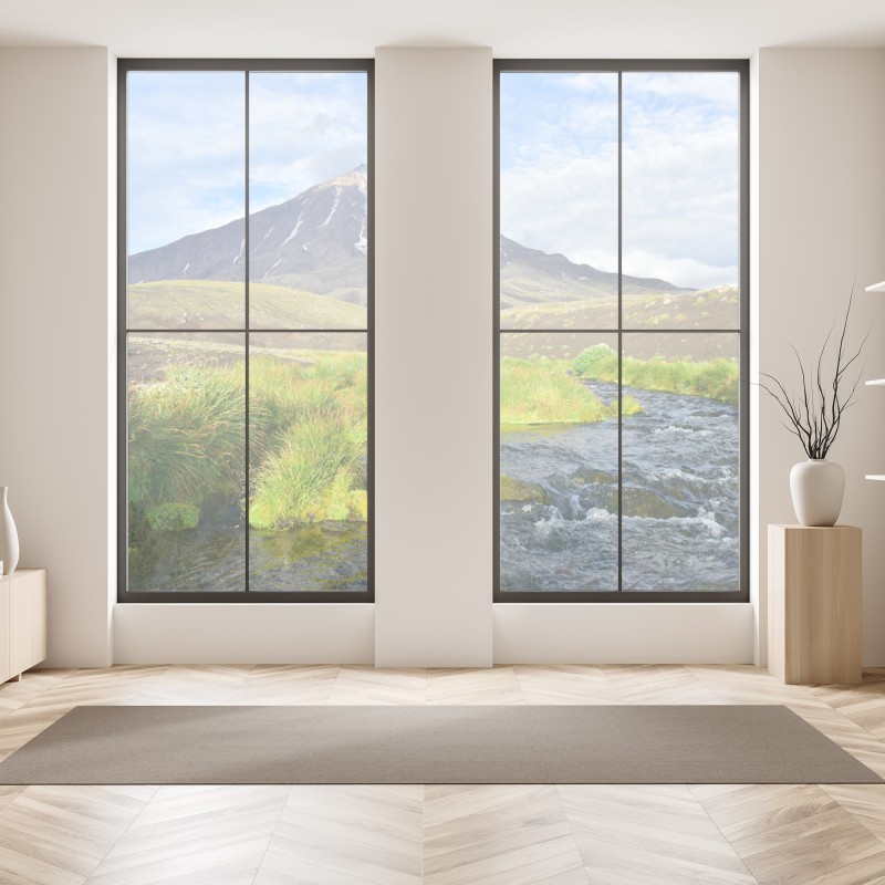 Naklejka na okno złote geometryczne fasety – Wallissimo®