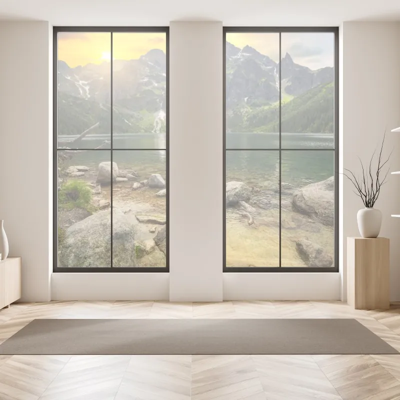 Naklejka na okno złote pole pod szerokim błękitnym niebem – Wallissimo®