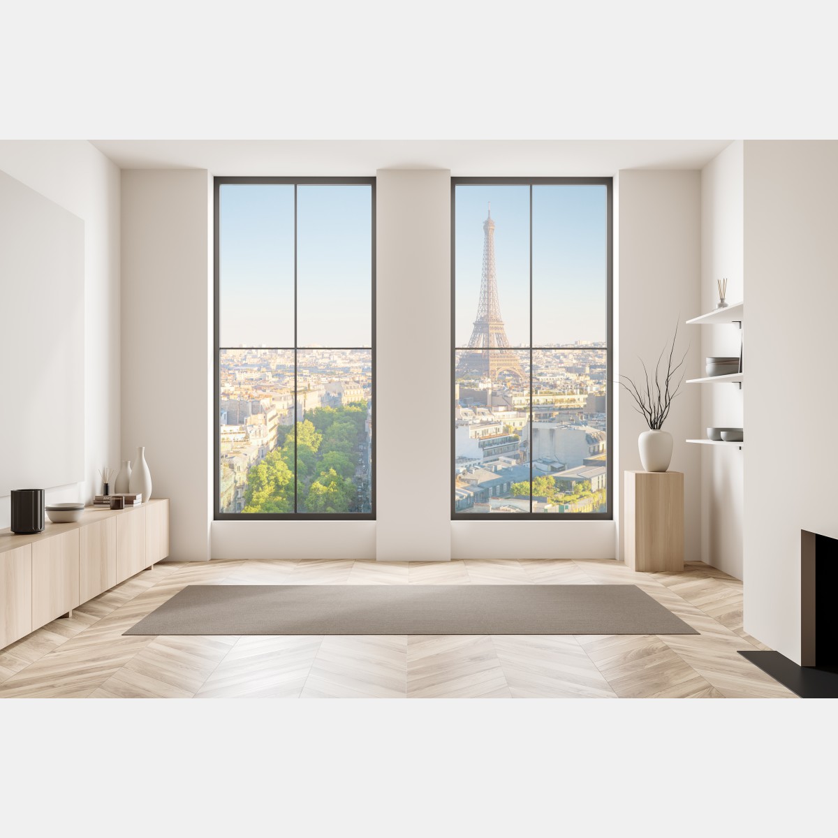 Naklejka na okno panorama Paryża z Wieżą Eiffla – Wallissimo® Naklejka na okno panorama Paryża z Wieżą Eiffla – Wallissimo®