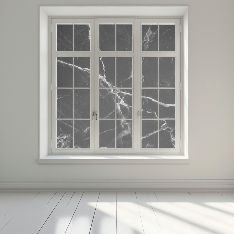 Naklejka na okno czarny marmur z żyłami – Wallissimo® Naklejka na okno czarny marmur z żyłami – Wallissimo®