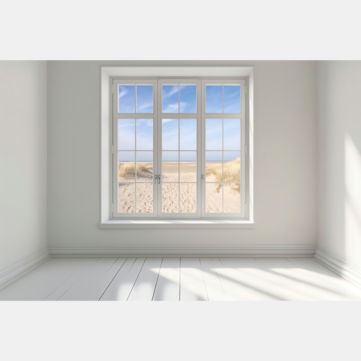 Naklejka na okno spokojne wydmy na wybrzeżu Niemiec – Wallissimo® Naklejka na okno spokojne wydmy na wybrzeżu Niemiec – Wallissimo®