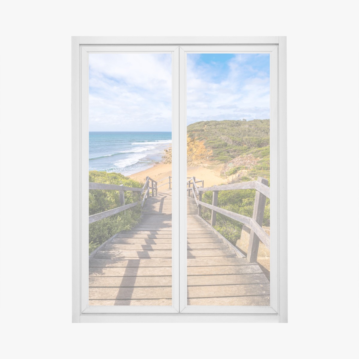 Window decal walkway to Bells Beach panoramic view