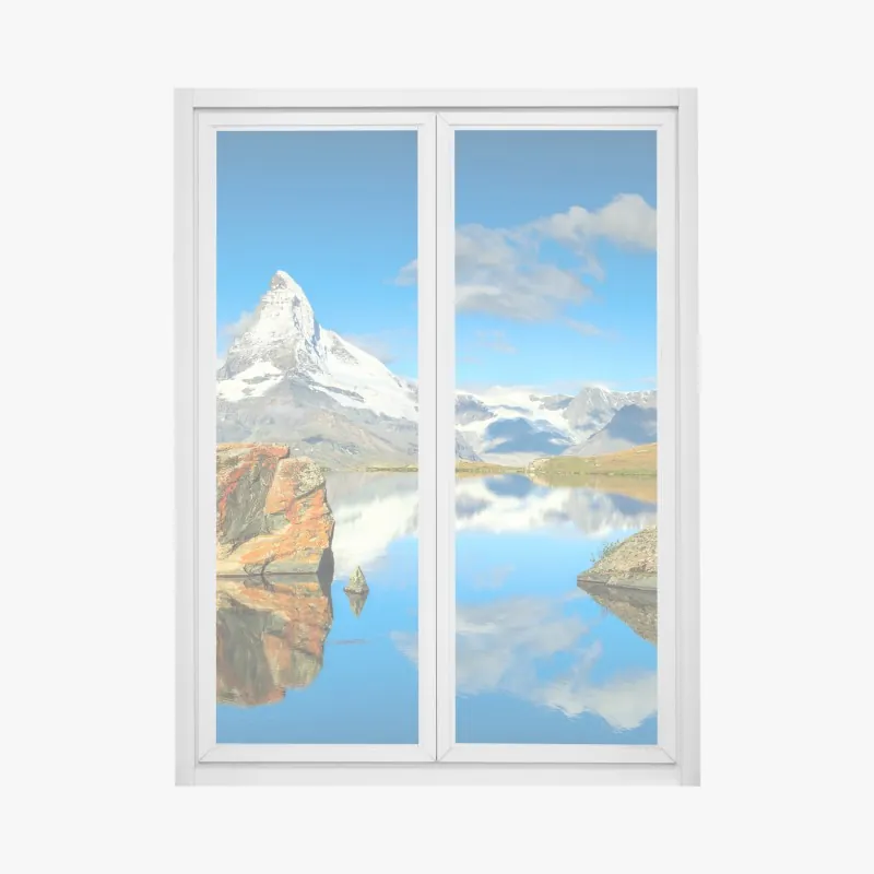 Naklejka na okno Matterhorn w całej okazałości z Gornergrat – Wallissimo®
