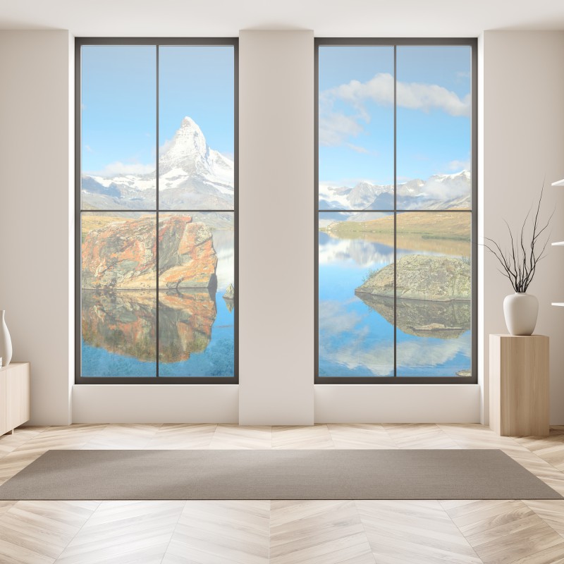 Naklejka na okno Matterhorn w całej okazałości z Gornergrat – Wallissimo®