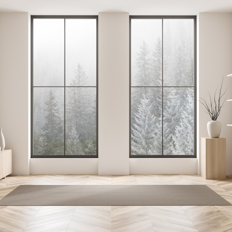 Naklejka na okno złote liście monstery na ciemnym tle – Wallissimo®