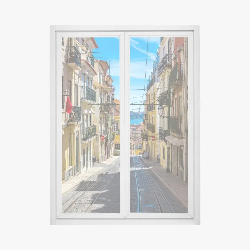 Naklejka na okno delikatny turkusowy wzór botaniczny – Wallissimo®