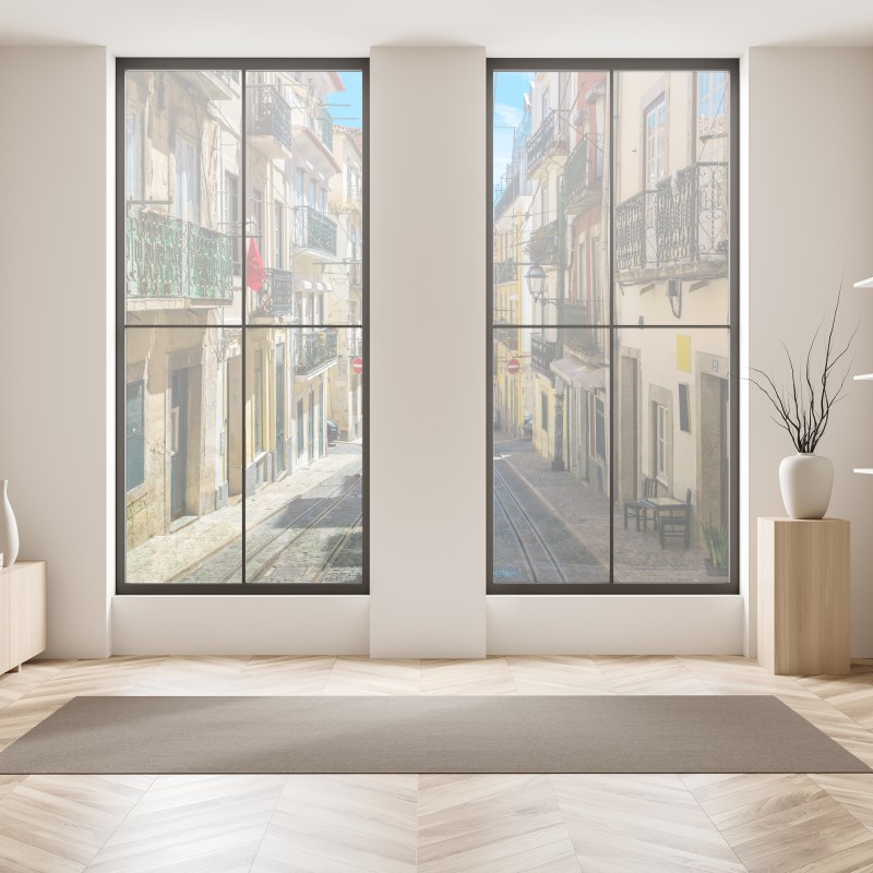 Naklejka na okno Louisville panorama o zachodzie słońca – Wallissimo®