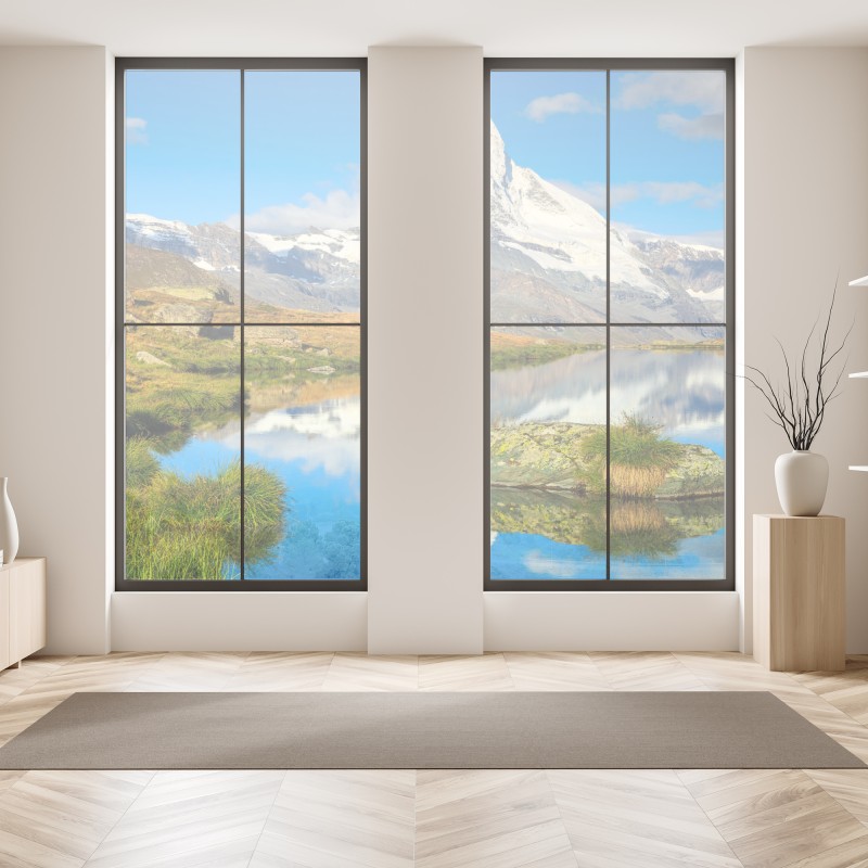 Naklejka na okno Sveti Stefan, Czarnogóra historyczny kurort na wyspie – Wallissimo®