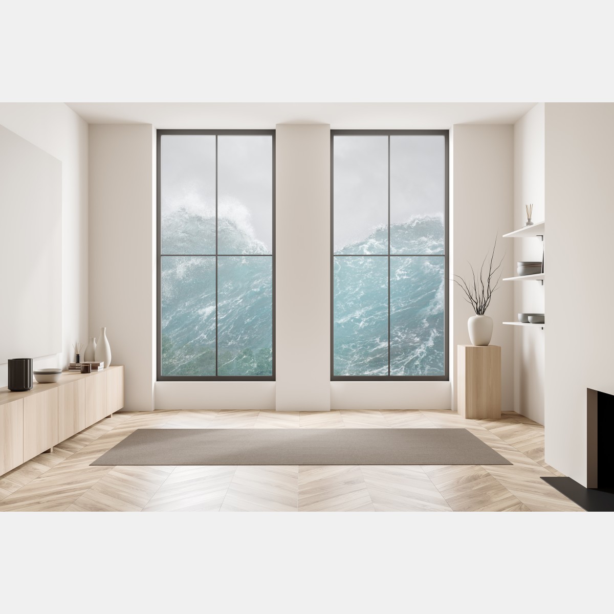 Naklejka na okno gwałtowne turkusowe fale oceanu – Wallissimo® Naklejka na okno gwałtowne turkusowe fale oceanu – Wallissimo®