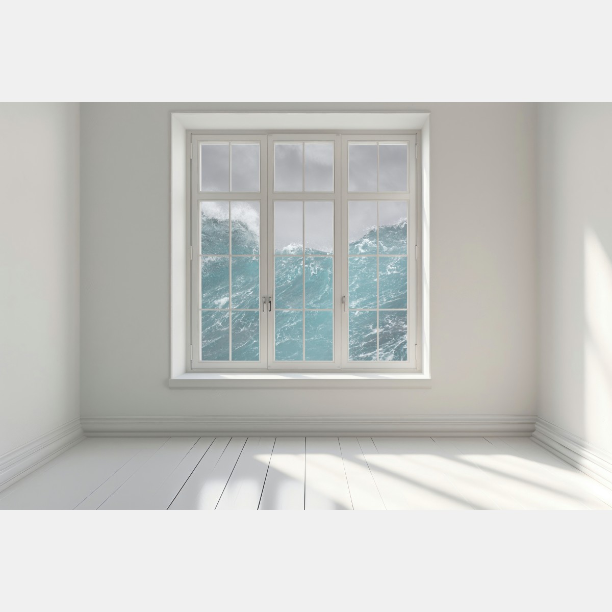 Naklejka na okno gwałtowne turkusowe fale oceanu – Wallissimo® Naklejka na okno gwałtowne turkusowe fale oceanu – Wallissimo®