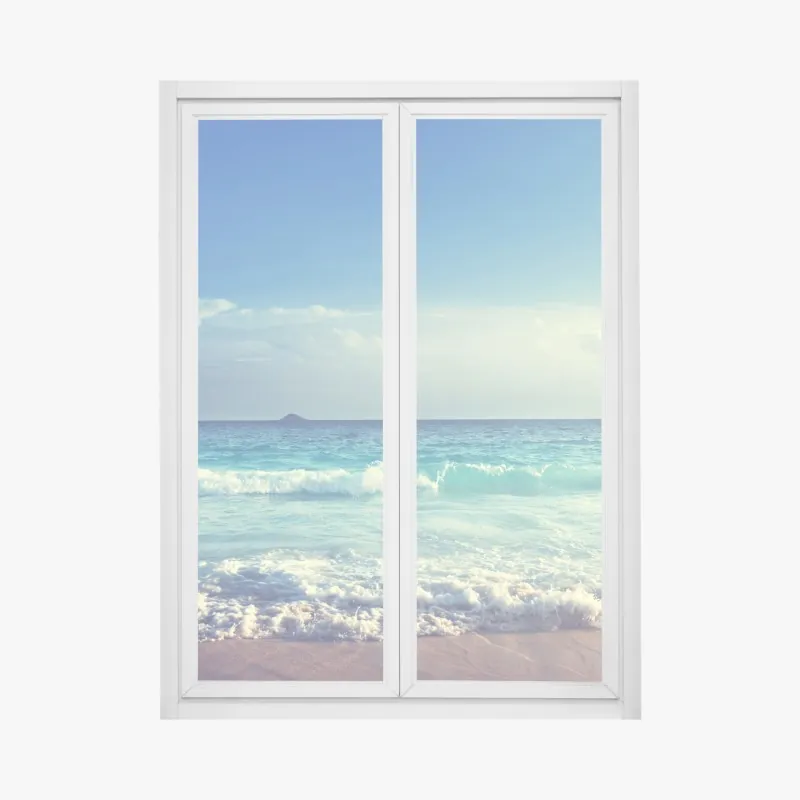 Naklejka na okno słoneczna łąka o zachodzie słońca – Wallissimo®