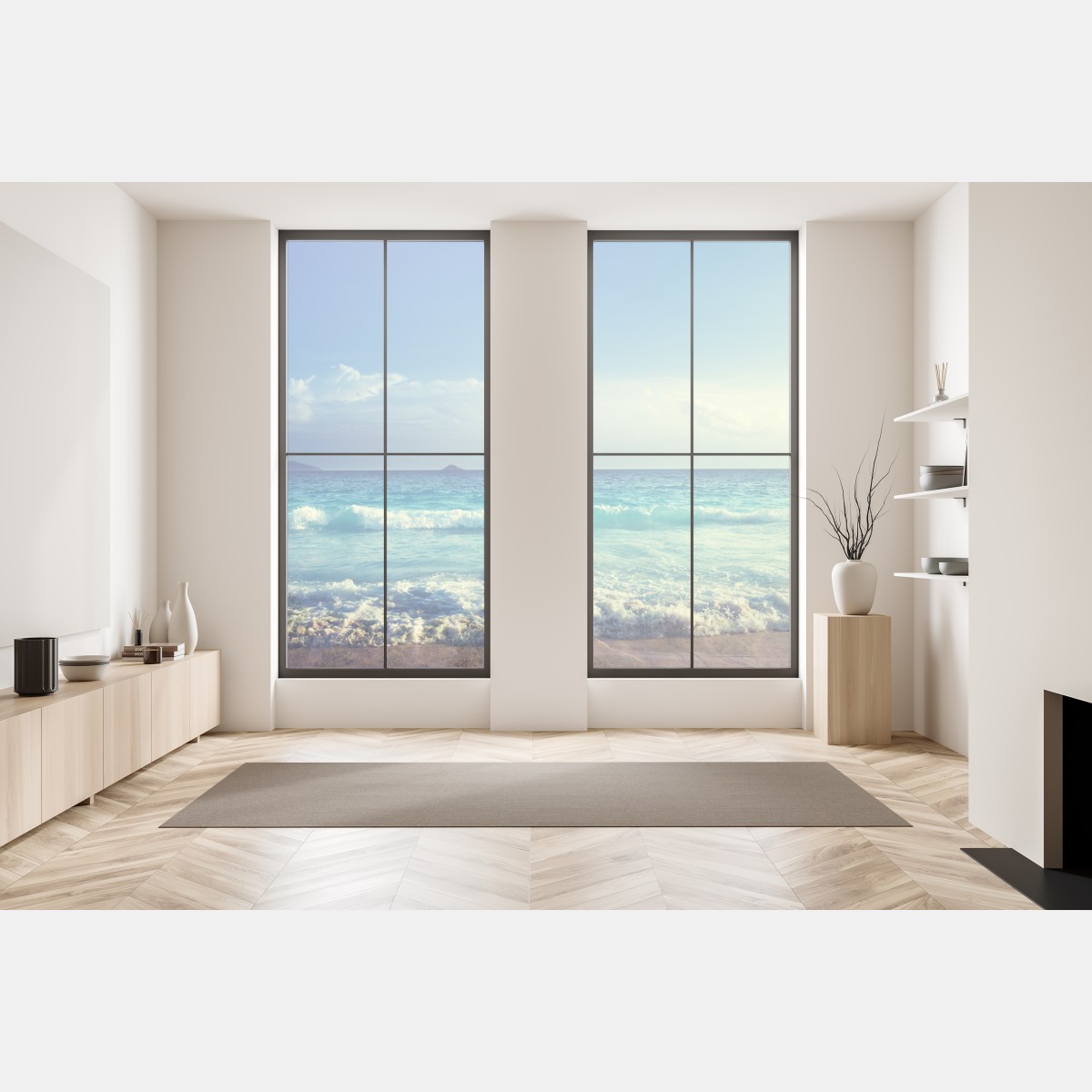 Naklejka na okno plaża na Seszelach o zachodzie słońca – Wallissimo® Naklejka na okno plaża na Seszelach o zachodzie słońca – Wallissimo®