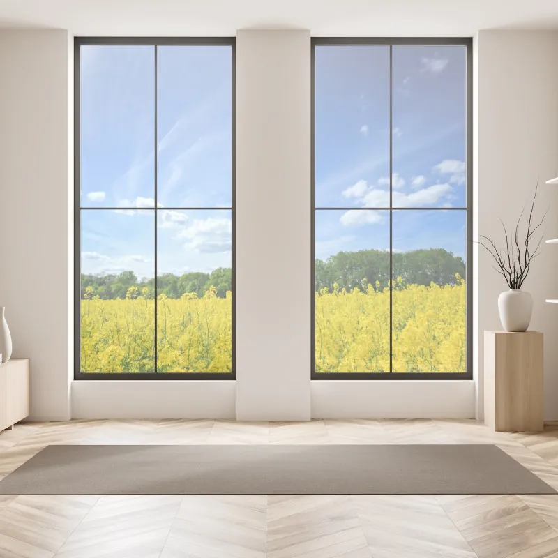 Naklejka na okno słoneczna łąka o zachodzie słońca – Wallissimo®