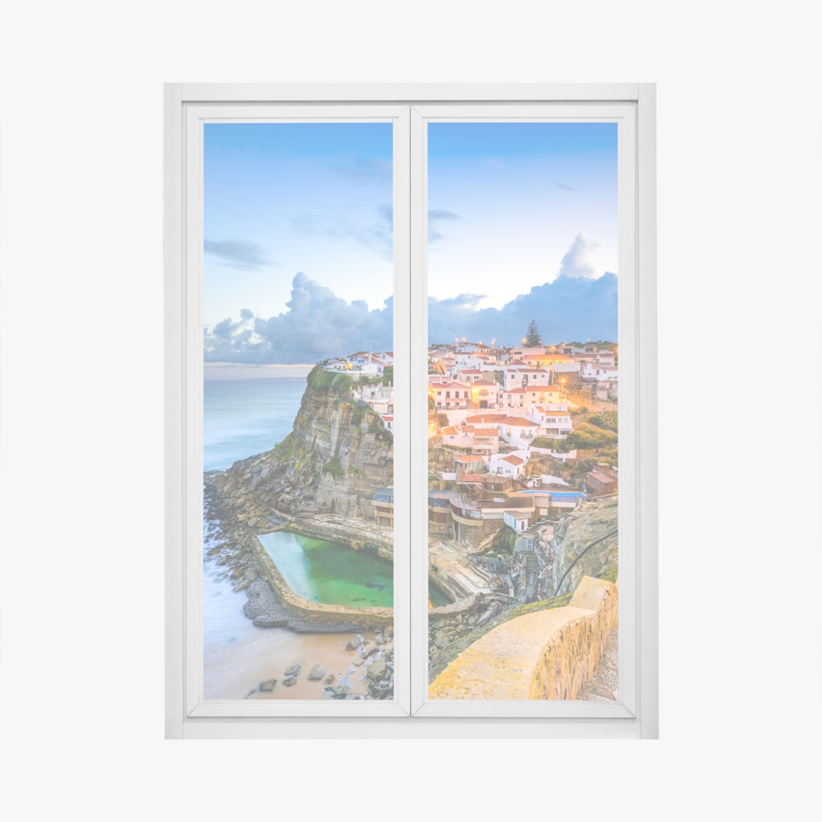 Window decal Azenhas do Mar coastal cliff village, Portugal