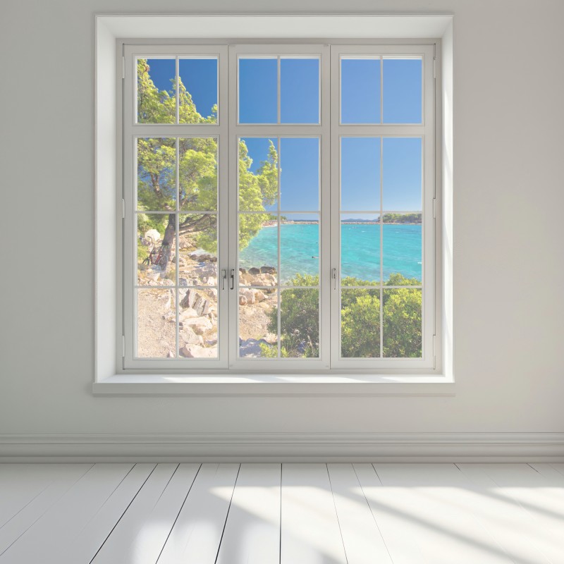 Naklejka na okno idylliczna turkusowa plaża na wyspie Murter – Wallissimo® Naklejka na okno idylliczna turkusowa plaża na wyspie Murter – Wallissimo®