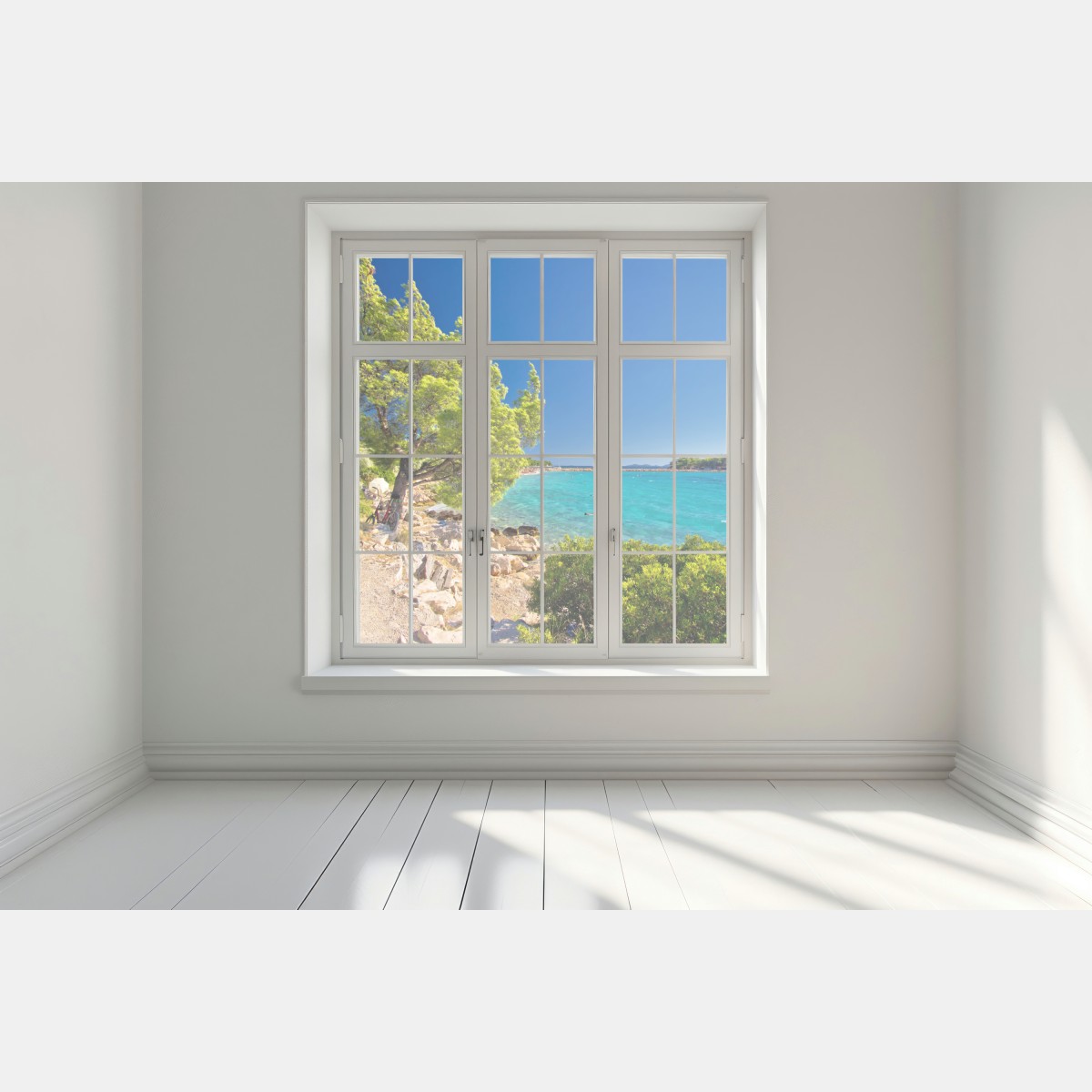 Naklejka na okno idylliczna turkusowa plaża na wyspie Murter – Wallissimo® Naklejka na okno idylliczna turkusowa plaża na wyspie Murter – Wallissimo®