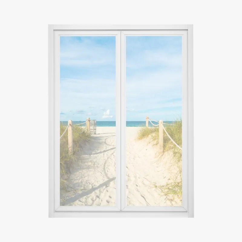 Naklejka na okno złote pole pod szerokim błękitnym niebem – Wallissimo®