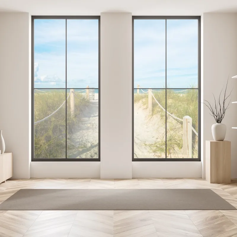 Naklejka na okno złote pole pod szerokim błękitnym niebem – Wallissimo®