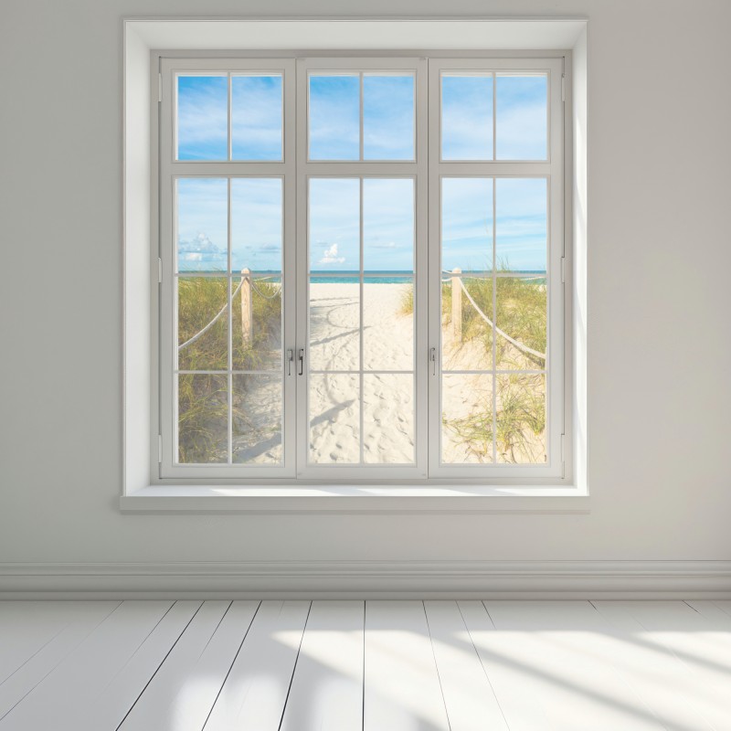 Naklejka na okno ścieżka na plażę w Miami – Wallissimo® Naklejka na okno ścieżka na plażę w Miami – Wallissimo®