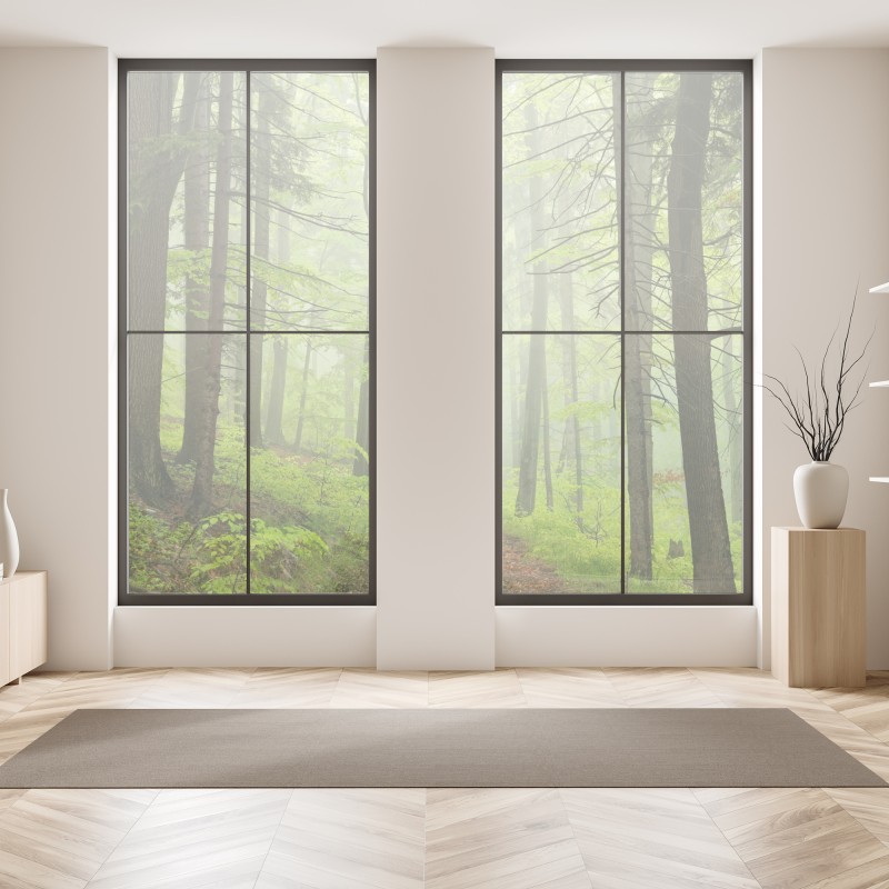 Naklejka na okno droga mleczna nad ośnieżonymi górami w Norwegii – Wallissimo®