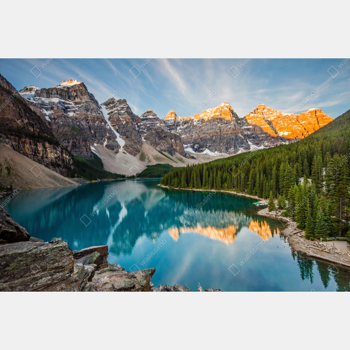 Naklejka na okno alpejskie jezioro o wschodzie słońca – Wallissimo® Naklejka na okno alpejskie jezioro o wschodzie słońca – Wallissimo®