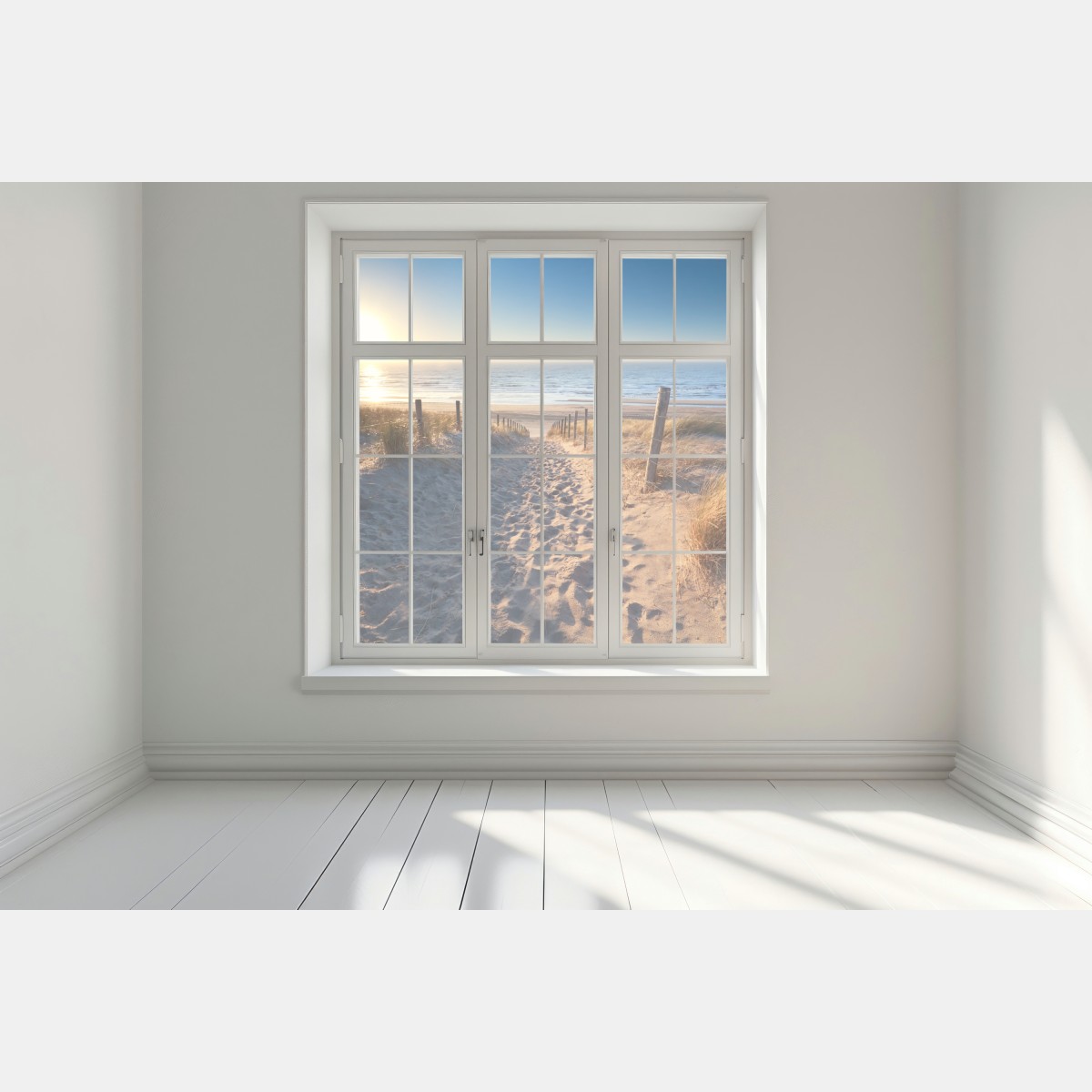 Naklejka na okno ścieżka na plażę o zachodzie słońca w Zandvoort – Wallissimo® Naklejka na okno ścieżka na plażę o zachodzie słońca w Zandvoort – Wallissimo®