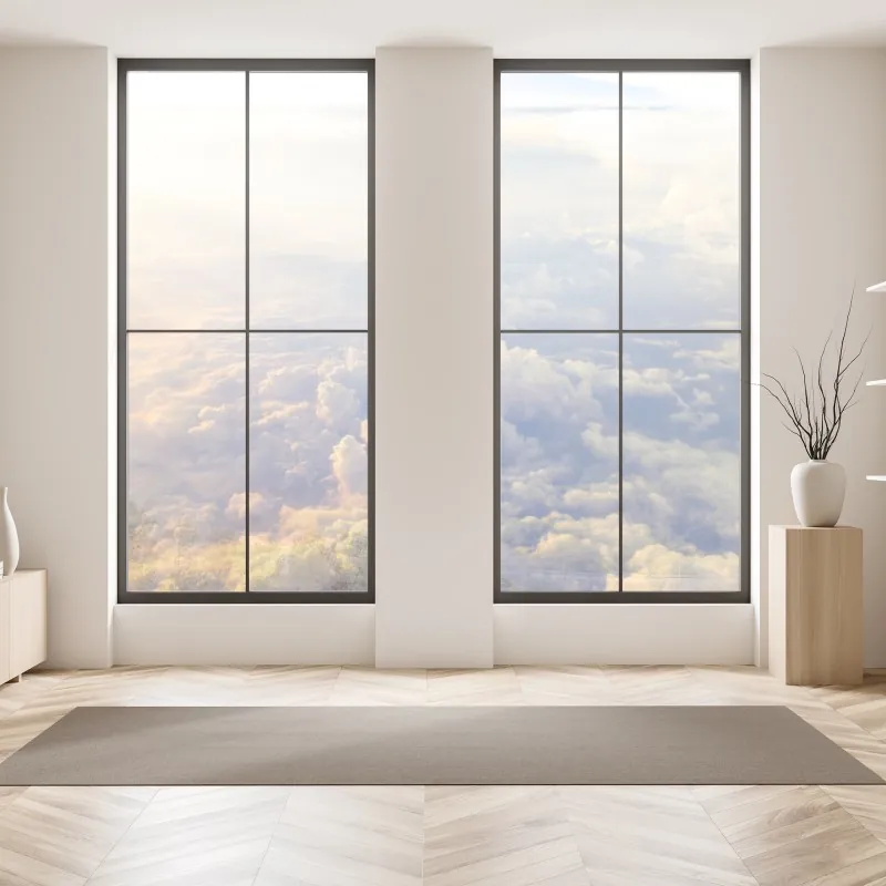 Naklejka na okno różowe akwarelowe kwiaty na czarnym tle – Wallissimo®