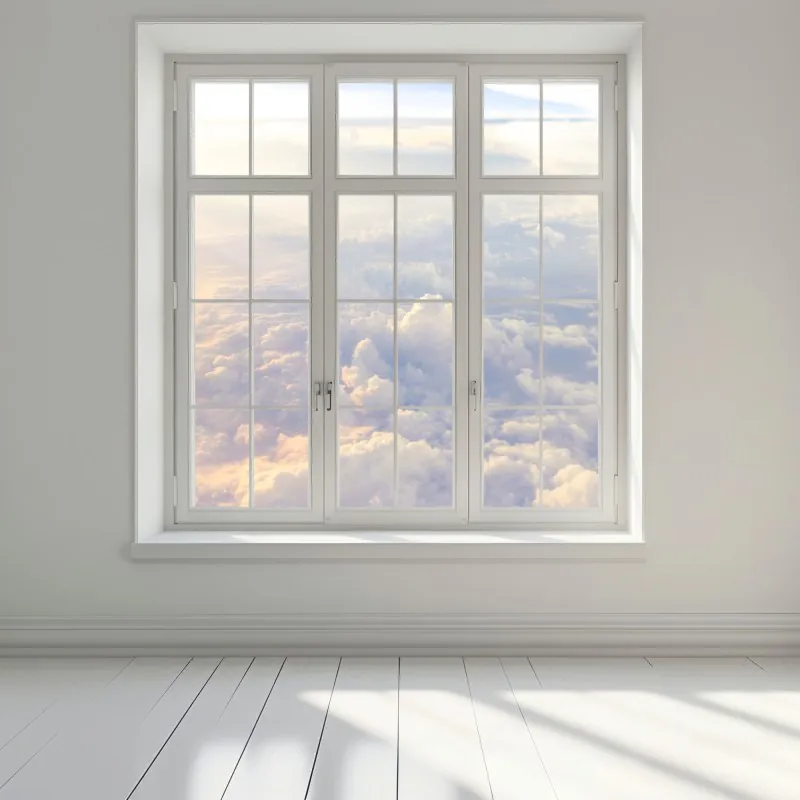 Naklejka na okno słoneczne chmury nad horyzontem – Wallissimo® Naklejka na okno słoneczne chmury nad horyzontem – Wallissimo®