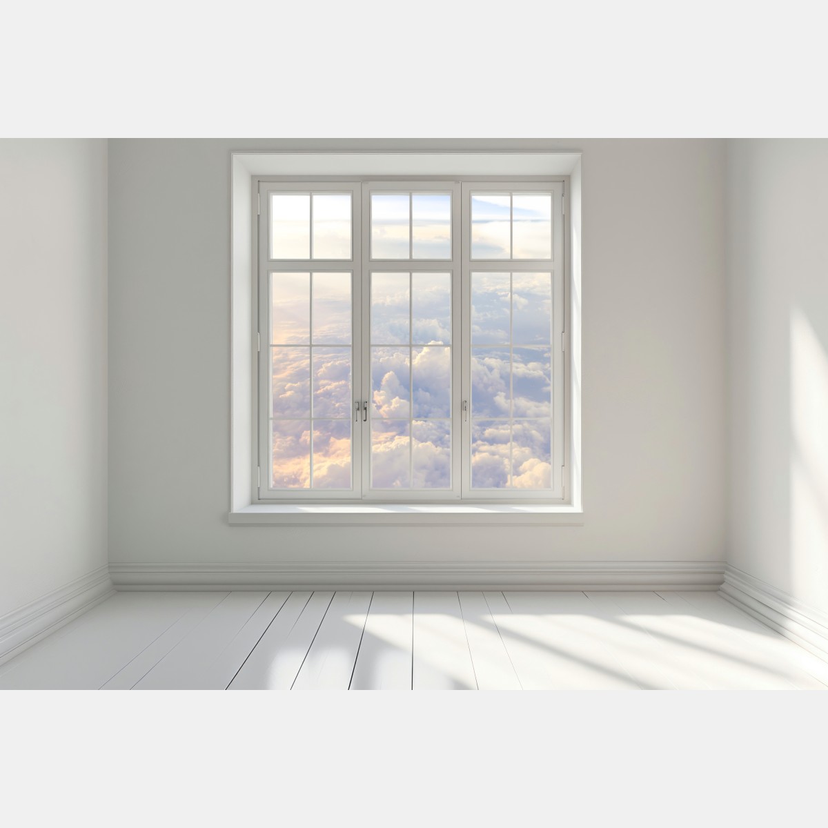 Naklejka na okno słoneczne chmury nad horyzontem – Wallissimo® Naklejka na okno słoneczne chmury nad horyzontem – Wallissimo®