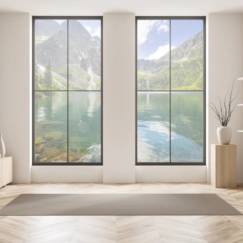 Naklejka na okno różowy wzór z piwoniami – Wallissimo®