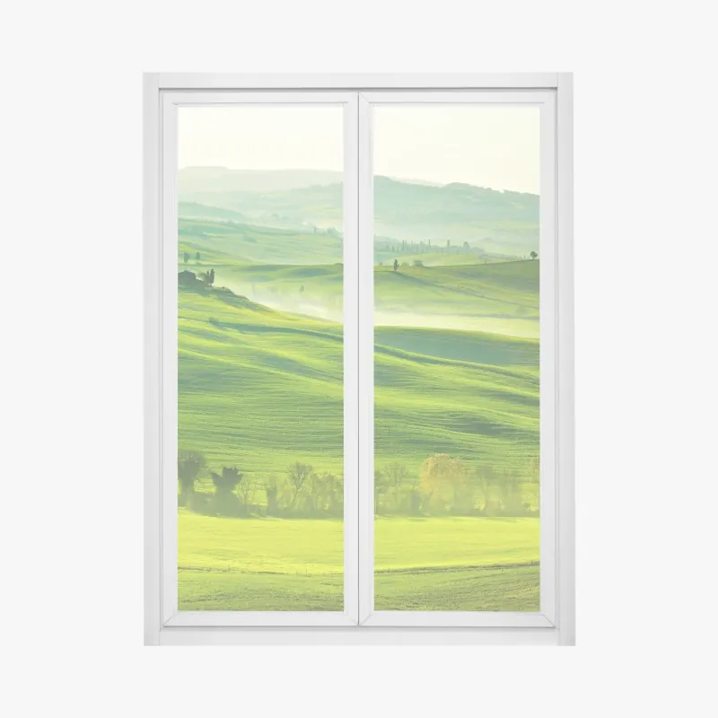 Naklejka na okno słoneczne falujące wzgórza Toskanii