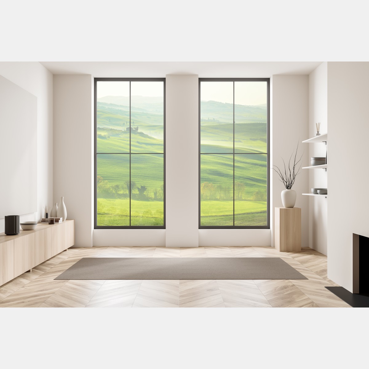 Naklejka na okno słoneczne falujące wzgórza Toskanii – Wallissimo® Naklejka na okno słoneczne falujące wzgórza Toskanii – Wallissimo®