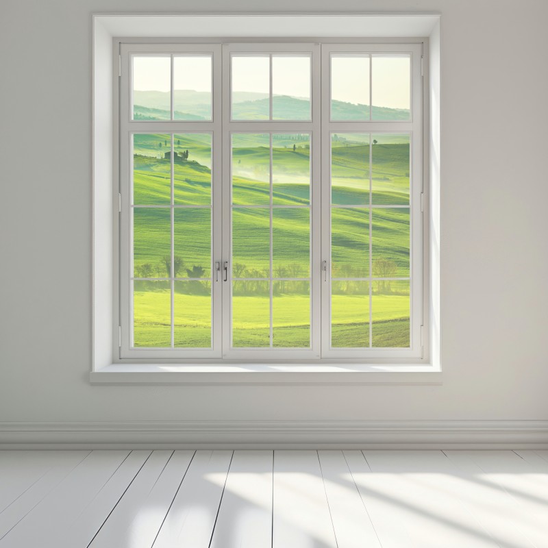 Naklejka na okno słoneczne falujące wzgórza Toskanii – Wallissimo® Naklejka na okno słoneczne falujące wzgórza Toskanii – Wallissimo®