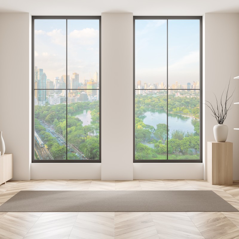 Naklejka na okno ciepły zachód słońca nad zabytkowymi dachami miasta – Wallissimo®