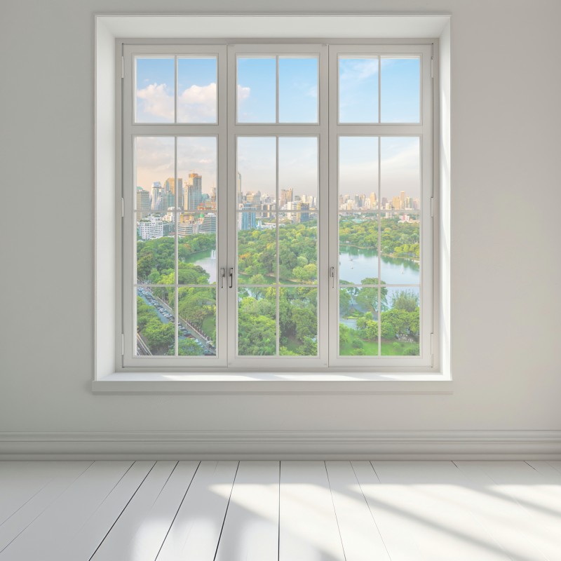 Naklejka na okno Bangkok panorama nad parkiem Lumpini – Wallissimo® Naklejka na okno Bangkok panorama nad parkiem Lumpini – Wallissimo®