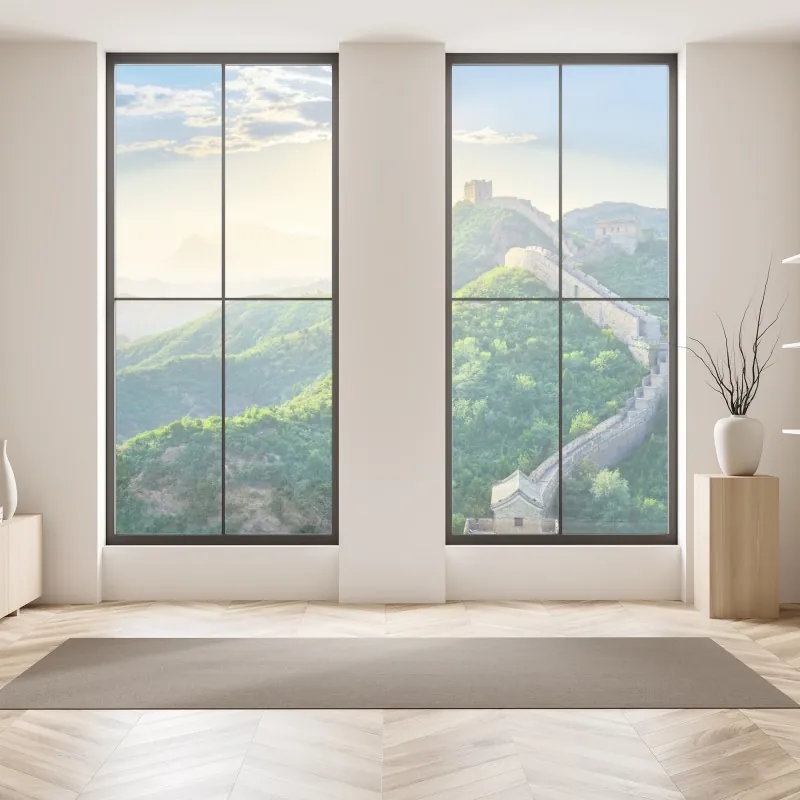 Naklejka na okno leśny strumień porośnięty mchem – Wallissimo®