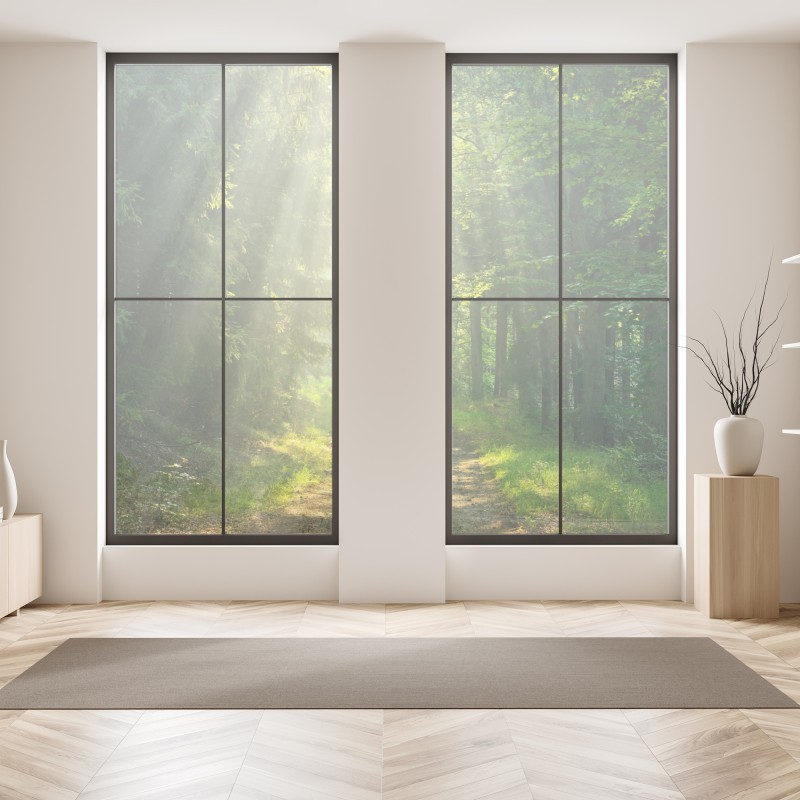 Naklejka na okno drewniany pomost nad spokojnym jeziorem – Wallissimo®