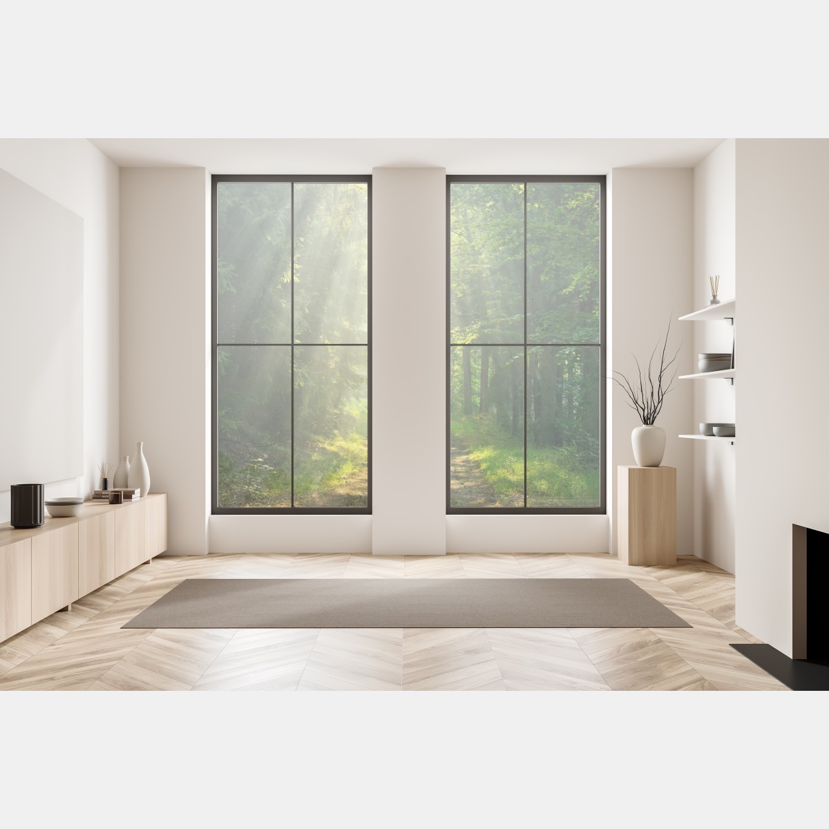 Naklejka na okno słoneczna ścieżka w lesie – Wallissimo® Naklejka na okno słoneczna ścieżka w lesie – Wallissimo®