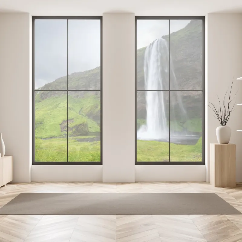 Naklejka na okno tropikalny botaniczny wzór kwiatowy – Wallissimo®