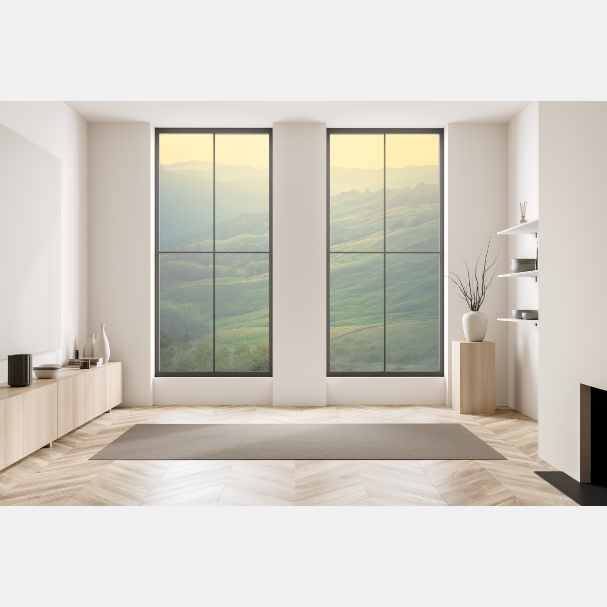 Naklejka na okno falujące wzgórza Północnej Kalifornii o zachodzie słońca – Wallissimo® Naklejka na okno falujące wzgórza Północnej Kalifornii o zachodzie słońca – Wallissimo®