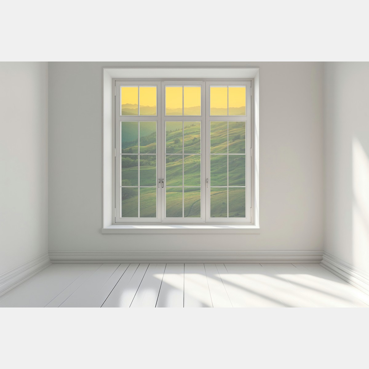 Naklejka na okno falujące wzgórza Północnej Kalifornii o zachodzie słońca – Wallissimo® Naklejka na okno falujące wzgórza Północnej Kalifornii o zachodzie słońca – Wallissimo®