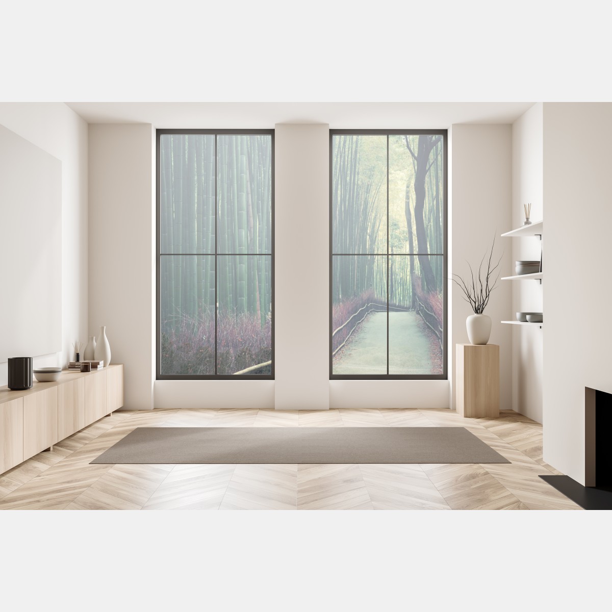 Naklejka na okno spokojna alejka bambusowa w Arashiyama – Wallissimo® Naklejka na okno spokojna alejka bambusowa w Arashiyama – Wallissimo®