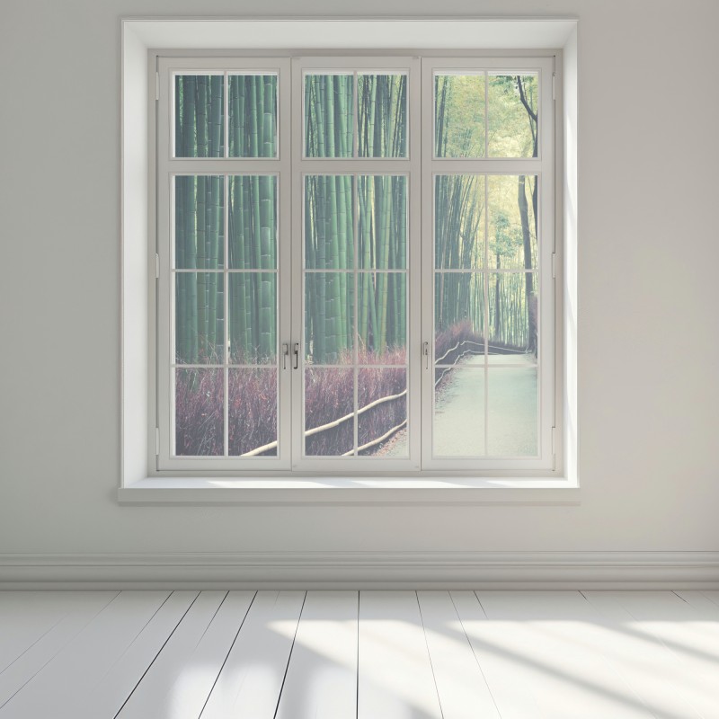 Naklejka na okno spokojna alejka bambusowa w Arashiyama – Wallissimo® Naklejka na okno spokojna alejka bambusowa w Arashiyama – Wallissimo®